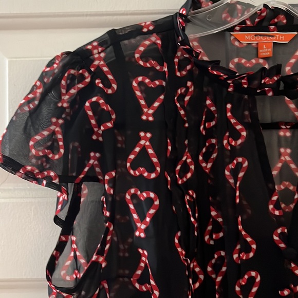 Modcloth Dresses & Skirts - NWT MODCLOTH midi dress - semin sheer, fully lined, keyhole opening, candy cane